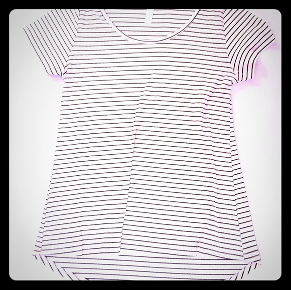 Striped ribbed high low top - Picture 1 of 2